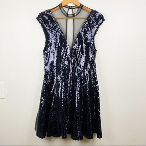 Free People Dance Till Dawn Sequin Mesh Swing Dress